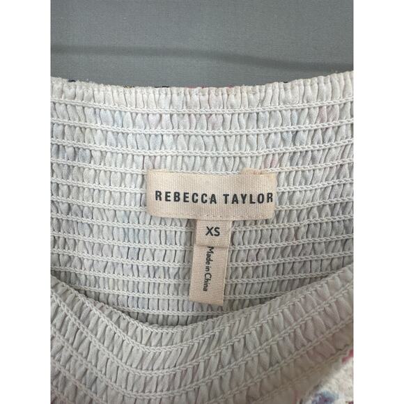 Rebecca Taylor Skirt XS Pink Floral Mini Cottage Y2K Fairy Ruffle Drop Waist - Picture 2 of 7